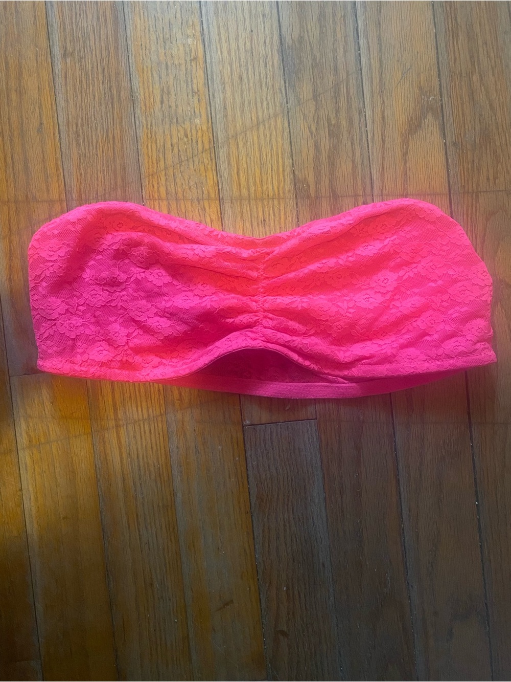 PINK Victoria's Secret Neon Lace Strapless Bandeau